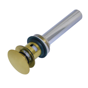 Trimscape EV6007 Brass Push Pop-Up Bathroom Sink Drain with Overflow, 22 Gauge, Brushed Brass
