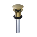 Trimscape EV7002 Brass Push Pop-Up Bathroom Sink Drain without Overflow, 22 Gauge, Polished Brass