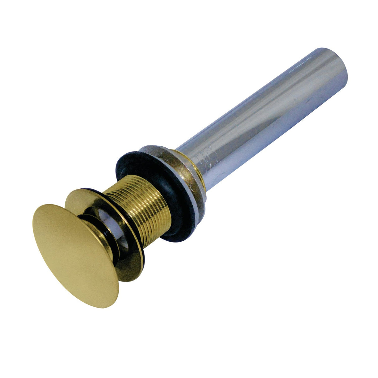 Trimscape EV7007 Brass Push Pop-Up Bathroom Sink Drain without Overflow, 22 Gauge, Brushed Brass