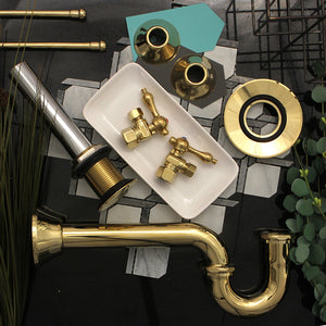 Trimscape EV8002 Brass Push Pop-Up Bathroom Sink Drain without Overflow, 22 Gauge, Polished Brass