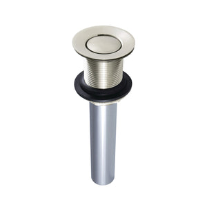 Trimscape EV8006 Brass Push Pop-Up Bathroom Sink Drain without Overflow, 22 Gauge, Polished Nickel