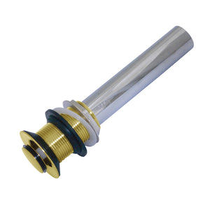 Trimscape EV8007 Brass Push Pop-Up Bathroom Sink Drain without Overflow, 22 Gauge, Brushed Brass