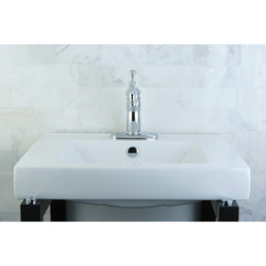 Mission EV9620 Ceramic Semi-Recessed Bathroom Sink, White