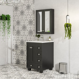Eviva Tux 24 Inch Espresso Wall Mount Medicine Cabinet
