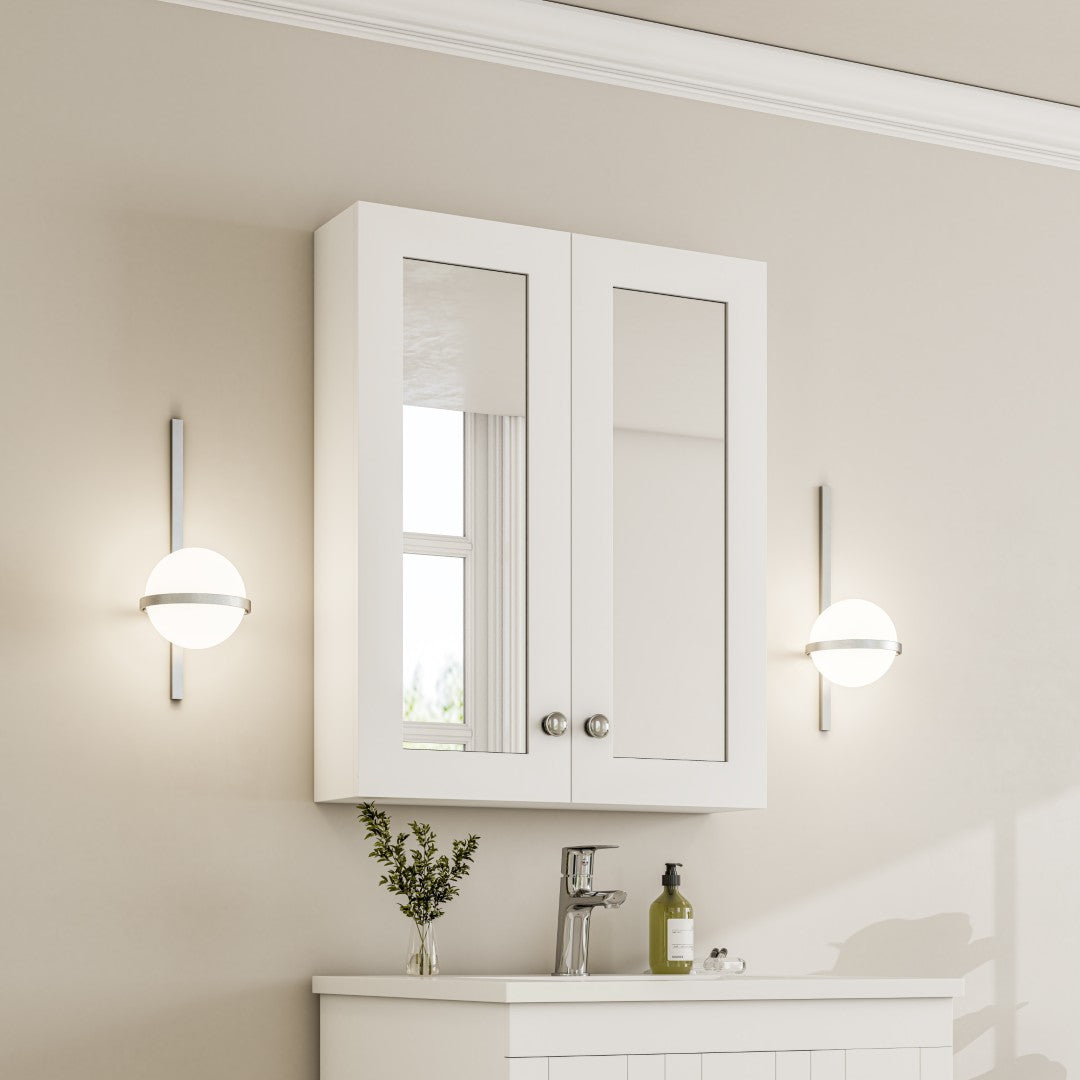 Eviva Tux 24 Inch White Wall Mount Medicine Cabinet