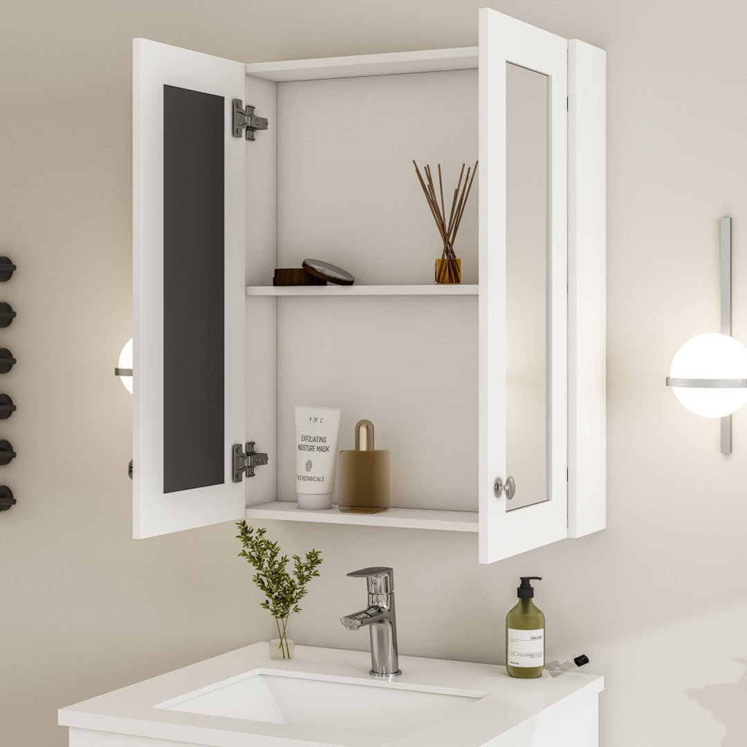 Eviva Tux 24 Inch White Wall Mount Medicine Cabinet