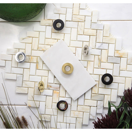 Made To Match EVF1117 Sink Overflow Hole Cover Ring, Brushed Brass