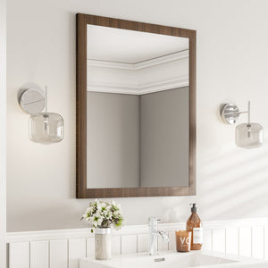Eviva Reflection 30" x 24" Rectangular Gray Oak Wooden Framed Mirror