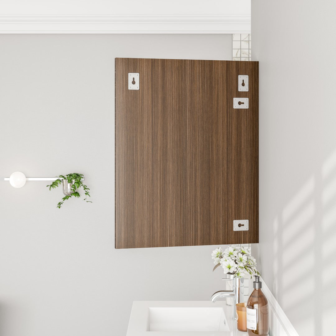 Eviva Reflection 30" x 24" Rectangular Gray Oak Wooden Framed Mirror