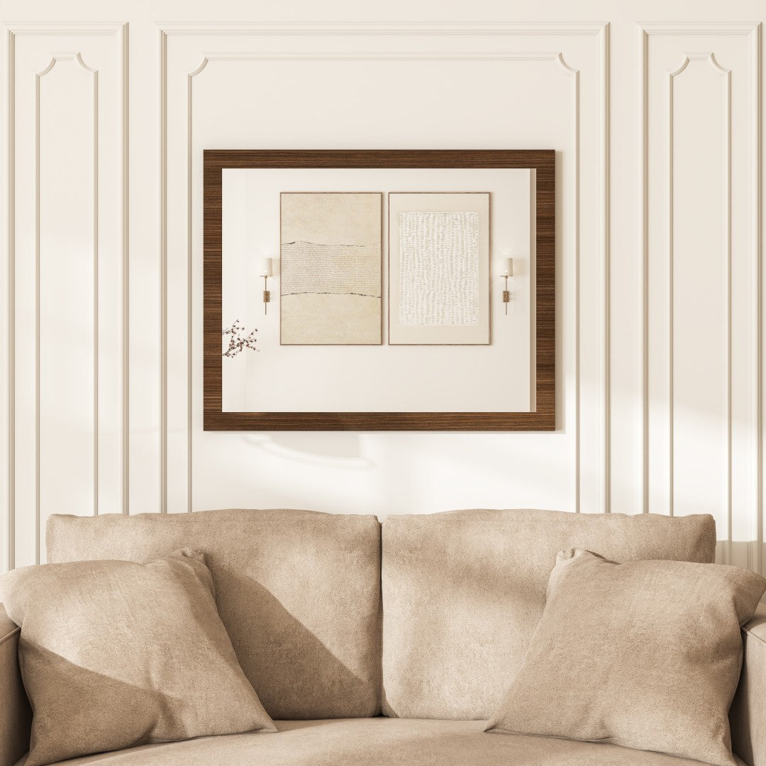 Eviva Reflection 30" x 24" Rectangular Gray Oak Wooden Framed Mirror