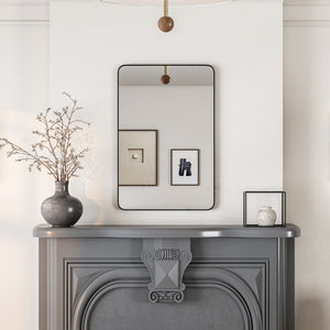 Eviva Harmony 20" x 30" Rectangular Black Metal Framed Mirror