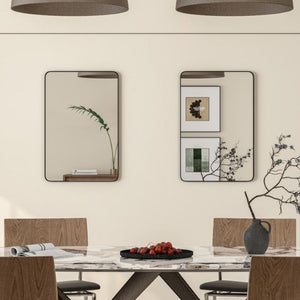 Eviva Harmony 20" x 30" Rectangular Black Metal Framed Mirror