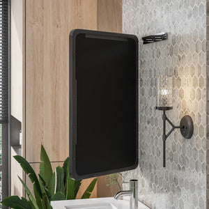 Eviva Harmony 20" x 30" Rectangular Black Metal Framed Mirror