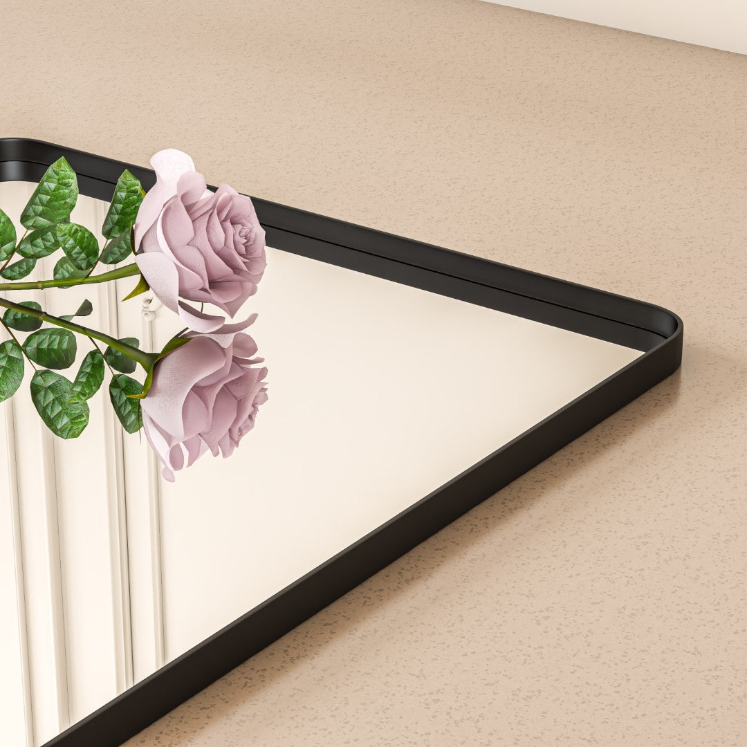 Eviva Harmony 24" x 36" Rectangular Black Metal Framed Mirror