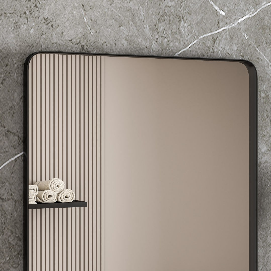 Eviva Harmony 24" x 36" Rectangular Black Metal Framed Mirror
