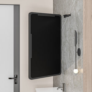 Eviva Harmony 24" x 36" Rectangular Black Metal Framed Mirror