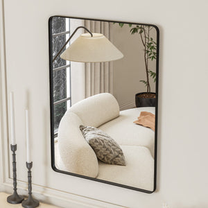 Eviva Harmony 30" x 40" Rectangular Black Metal Framed Mirror