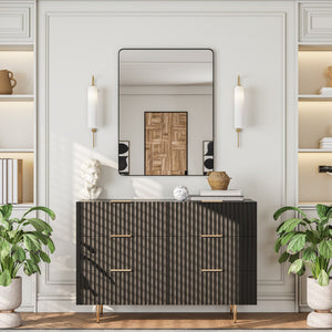 Eviva Harmony 30" x 40" Rectangular Black Metal Framed Mirror