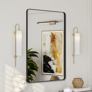 Eviva Harmony 30" x 40" Rectangular Black Metal Framed Mirror