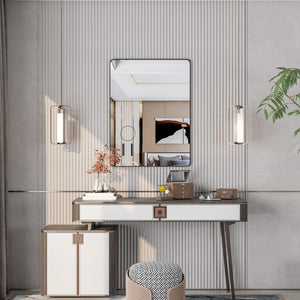 Eviva Harmony 30" x 40" Rectangular Black Metal Framed Mirror
