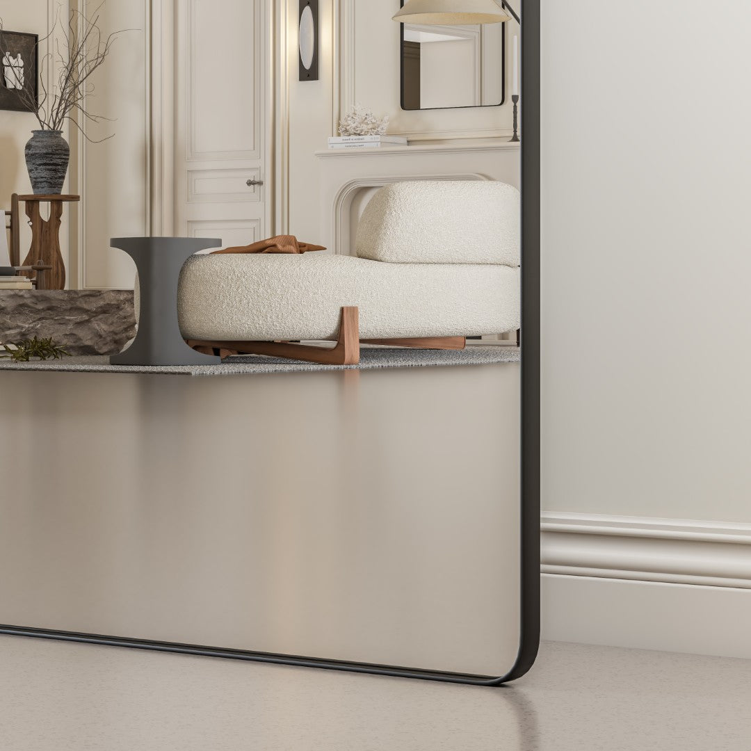 Eviva Harmony 30" x 40" Rectangular Black Metal Framed Mirror