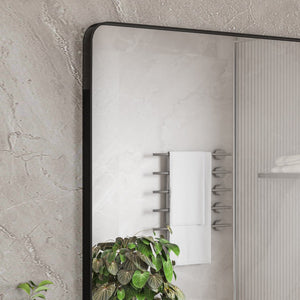 Eviva Harmony 30" x 40" Rectangular Black Metal Framed Mirror