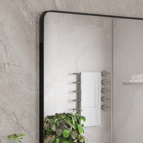 Eviva Harmony 30" x 40" Rectangular Black Metal Framed Mirror