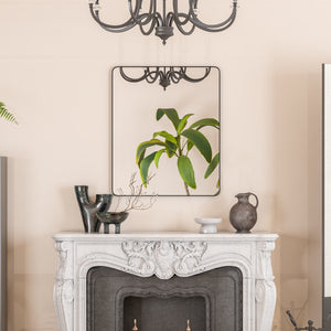 Eviva Harmony 36" x 30" Rectangular Black Metal Framed Mirror
