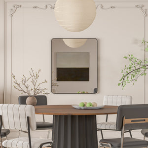 Eviva Harmony 36" x 30" Rectangular Black Metal Framed Mirror