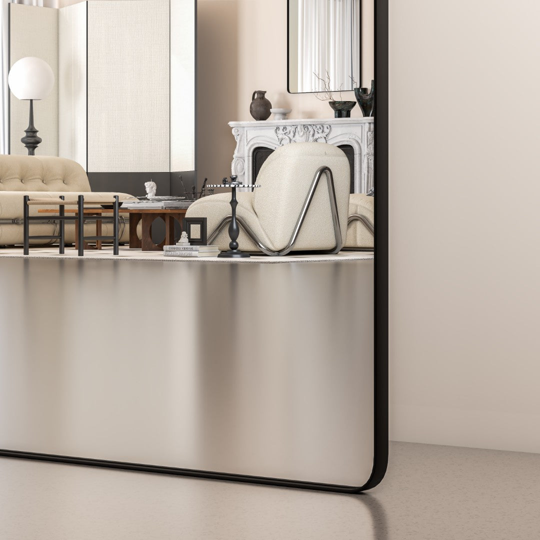 Eviva Harmony 36" x 30" Rectangular Black Metal Framed Mirror