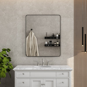 Eviva Harmony 36" x 30" Rectangular Black Metal Framed Mirror