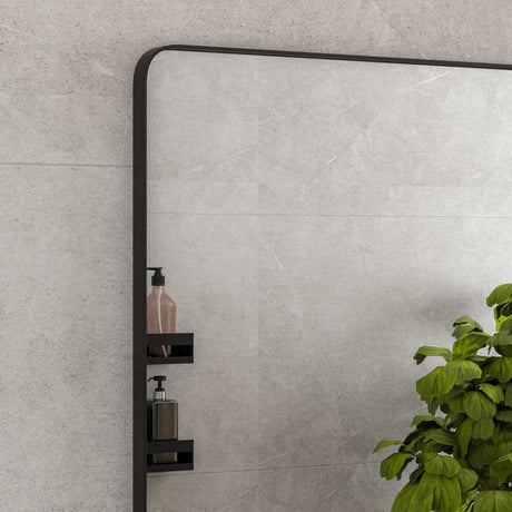 Eviva Harmony 36" x 30" Rectangular Black Metal Framed Mirror