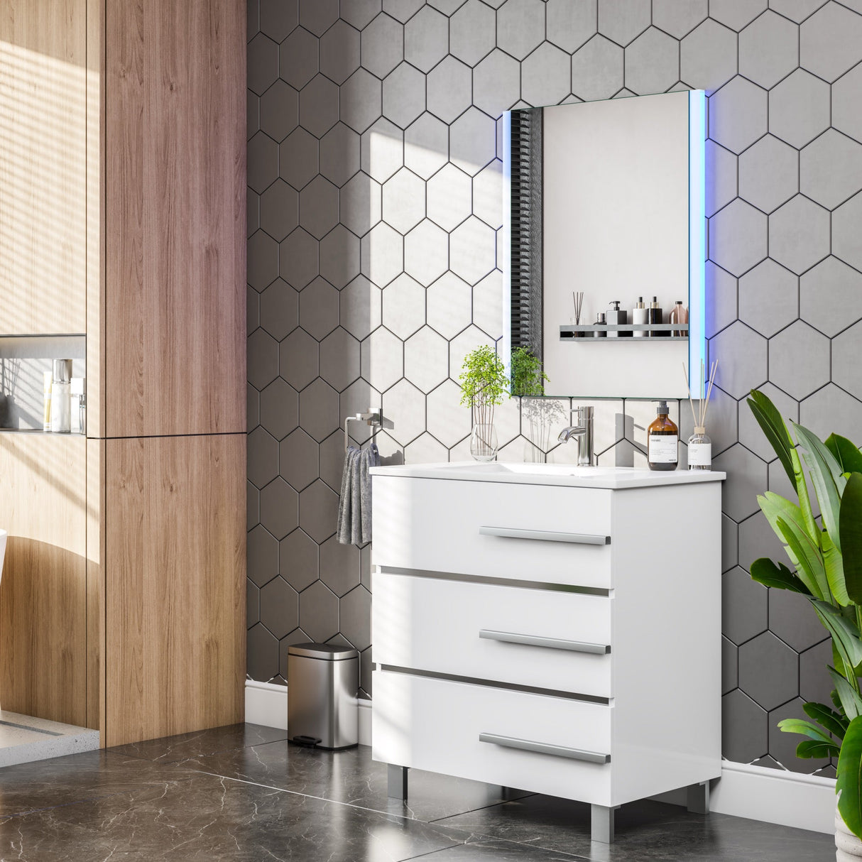 Eviva Lueza 24" x 31" Rectangular Frameless Mirror