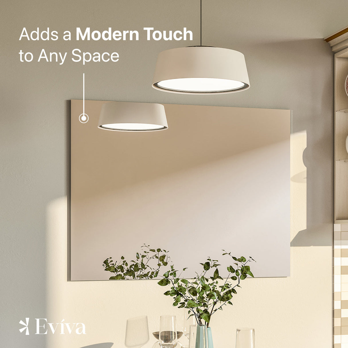 Eviva Sleek 42" x 30" Rectangular Frameless Mirror