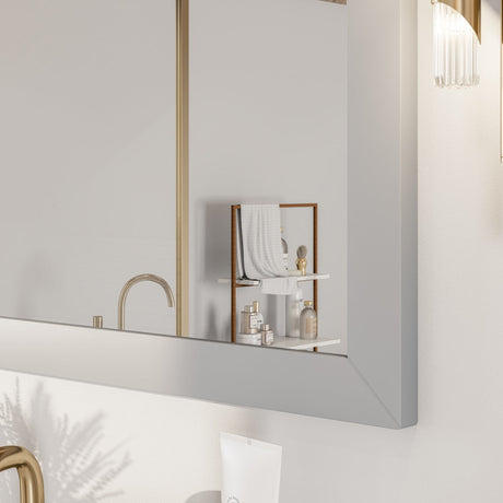 Eviva Aberdeen 30" x 30" Square Gray Wooden Framed Mirror