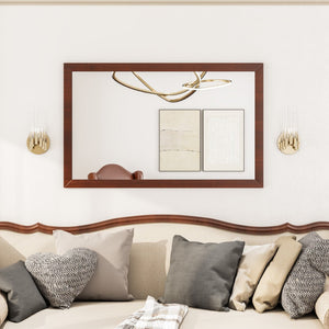 Eviva New York 48" x 30" Rectangular Brown Wooden Framed Mirror