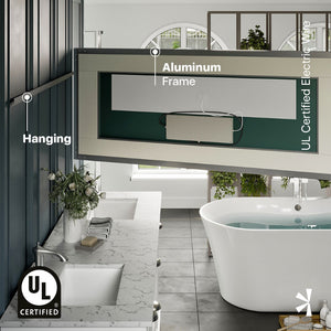 Eviva Illuminate 60" x 30" Rectangular Chrome Aluminum Framed Mirror