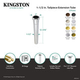 Century EVP3000 1-1/2" x 12" Brass Slip Joint Tailpiece Extension Tube, Matte Black