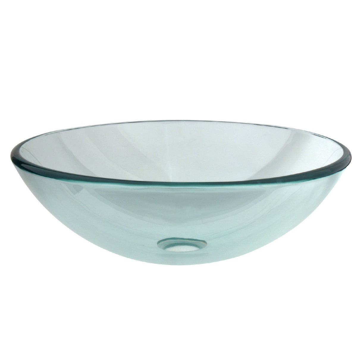 Templeton EVSPCC1 Tempered Glass Round Vessel Sink, Crystal Clear