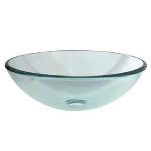 Templeton EVSPCC1 Tempered Glass Round Vessel Sink, Crystal Clear