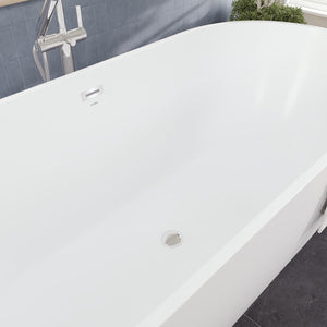 Eviva Opal 67" Glossy White Acrylic Oval Freestanding Bathub