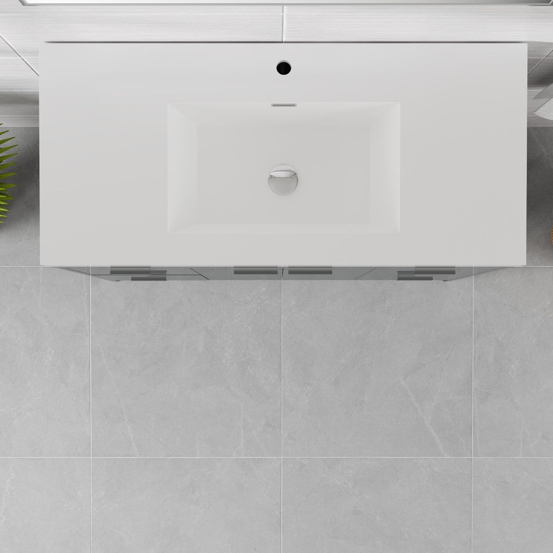 Lugano 42 in. Gray Single Sink Bath Vanity with Acrylic Top and Integrated Sink