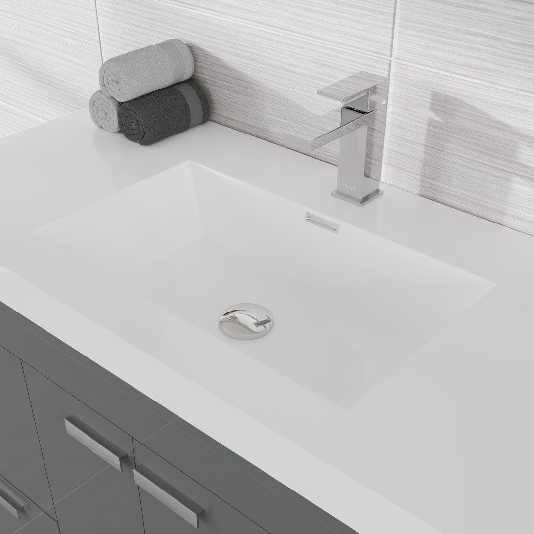 Lugano 42 in. Gray Single Sink Bath Vanity with Acrylic Top and Integrated Sink