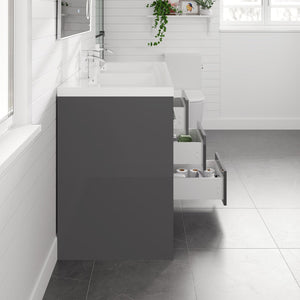 Lugano 48 in. Gray Double Sink  Bath Vanity with Acrylic Top and Integrated Sinks