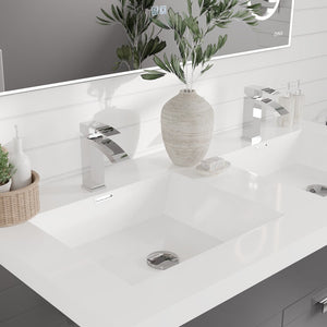 Lugano 48 in. Gray Double Sink  Bath Vanity with Acrylic Top and Integrated Sinks