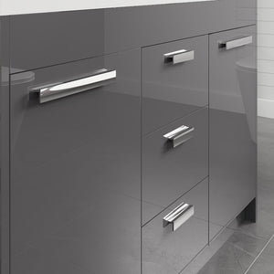Lugano 48 in. Gray Double Sink  Bath Vanity with Acrylic Top and Integrated Sinks