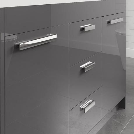 Lugano 48 in. Gray Double Sink  Bath Vanity with Acrylic Top and Integrated Sinks