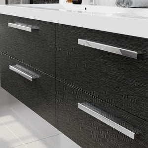 Surf 57 in. Blackwood Wall Mount Double Sink  Bath Vanity with Acrylic Top and Integrated Sinks