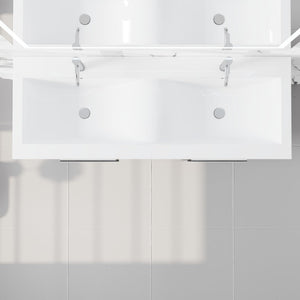 Surf 57 in. Blackwood Wall Mount Double Sink  Bath Vanity with Acrylic Top and Integrated Sinks