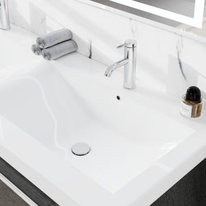 Surf 57 in. Blackwood Wall Mount Double Sink  Bath Vanity with Acrylic Top and Integrated Sinks